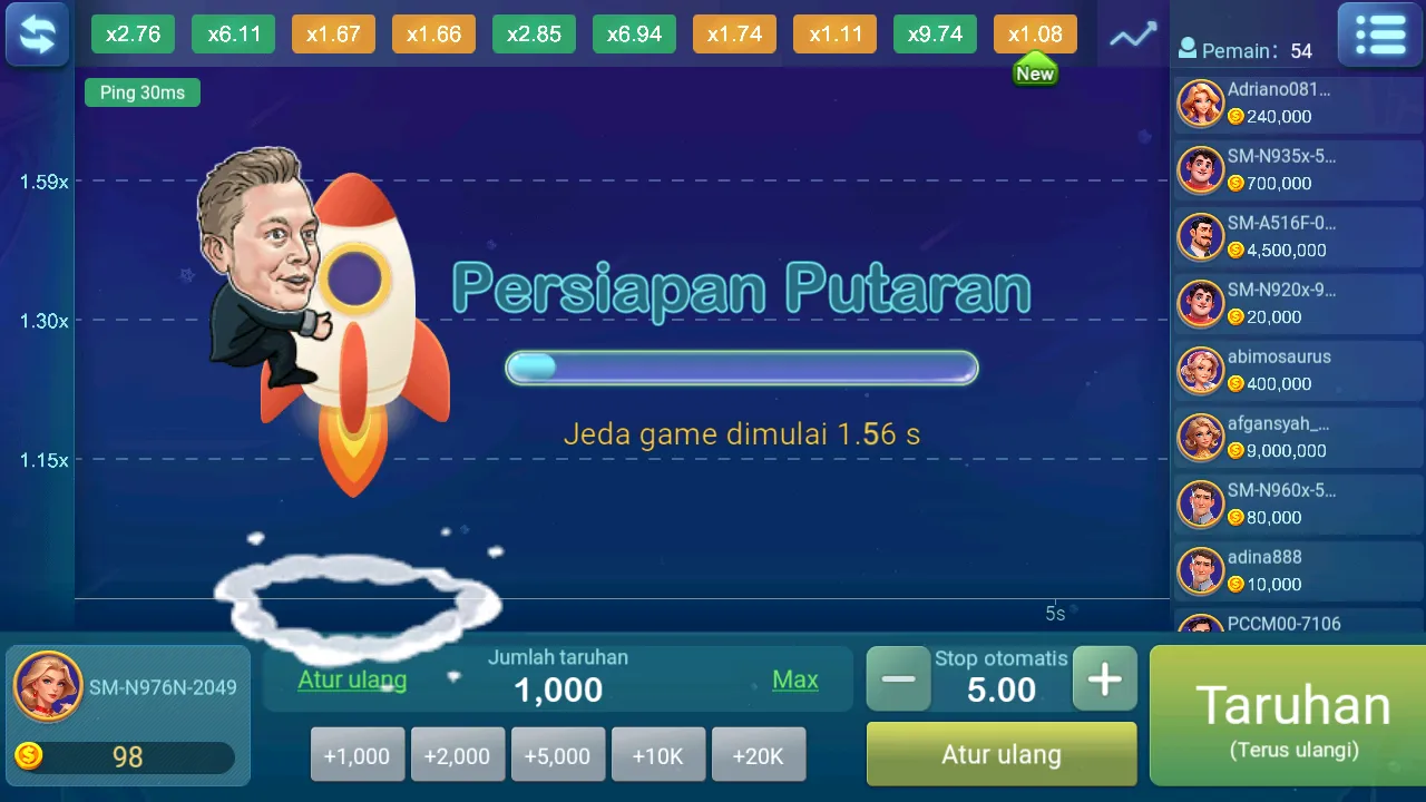 Fitur Crash Game